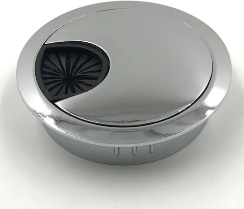 Jetland Desk Grommet for Wire Organizer - Bright Silver, 2-3/8" Hole, GBT60, 2-Pack