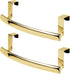 mDesign Steel Over Door Curved Towel Bar Storage, Hanger for Kitchen or Bathroom, 2 Pack, Soft Brass