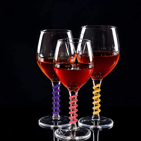Jolbndcv 30 Pcs Silicone Drink Markers, Wine Glass Charms for Champagne Flutes, Cocktails, Martinis, 3 Shapes