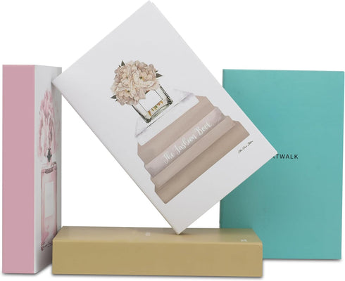 PROBENEX Blush Large | 4 PCS Faux Decorative Books for Home Decor