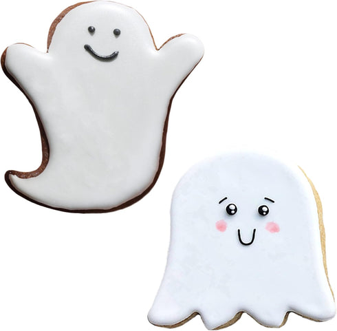 Halloween Ghost Cookie Cutters 2-Pc Set Made in USA by Ann Clark, 3", 3.5"