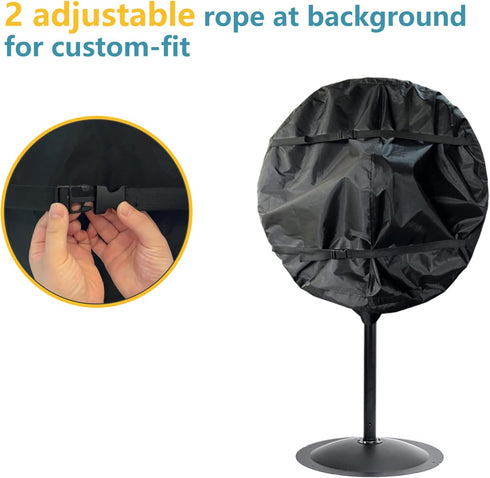 Wall Mount Fan Cover, Waterproof Outdoor Covers for 18-20 Inch Industrial and Pedestal Fans, Black