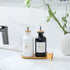 BONLONG 11.8OZ Set 2Black/White Mouthwash Dispenser for Bathroom with Bamboo & Stainless Steel Pour Spout, Mouthwash