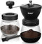 Manual Coffee Grinder with Burr, Coffee Bean Grinder for Espresso, French Press, Includes 2 Glass Jars and Brush