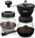 Manual Coffee Grinder with Burr, Coffee Bean Grinder for Espresso, French Press, Includes 2 Glass Jars and Brush