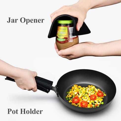 Silicone Trivet Mats Hot Mat, Robust Non Slip Coasters, Heat Resistant Mats (Black)