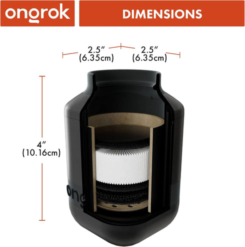 ONGROK Personal Air Filter with Replaceable Cartridges, Starter Set, Paper Based Filters for Indoors, 500+ Exhales