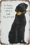Black Lab No Kitchen Is Complete Without A Lab - Aluminum Tin Sign Metal Wall Art Decorations for Home Decor, 8"x12"