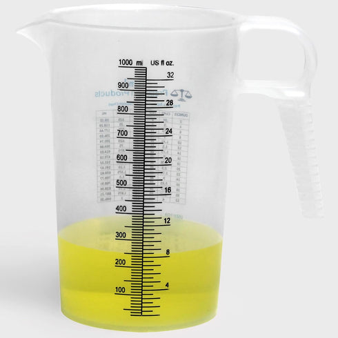 Turnah 32oz (1 Quart) Measure Pitcher with Conversion Chart – Extra Strong Food Grade for Cooking, Hobbies, Spa