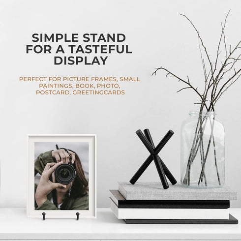 TR-LIFE 4 Pack 3 Inch Plate Stands for Display, Metal Frame Holder for Picture and Decorative Plates