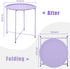 4 Garden you End Table Metal Side Table Purple Round Folding Tray Cyan Sofa Small Accent Fold-able Table, Round End