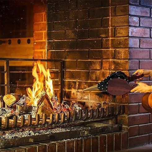 AYNEFY Manual Fireplace Bellows, Wooden Air Blower for Barbecue, Outdoor Cooking Fan Tools Accessories