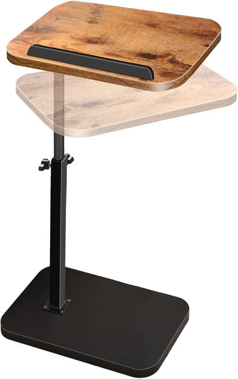 Small End Table Adjustable Height, 90 Flip-Over Panel Side Table for Small