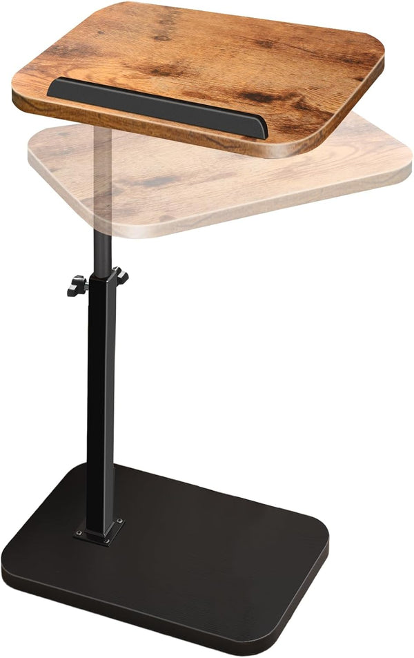 Small End Table Adjustable Height, 90 Flip-Over Panel Side Table for Small