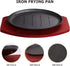 Steak Plate Griddle Pan - 8 Inch Non Stick Stove Top Grilling Pan for Steak, Bacon, Veggies, Fish, Cast Iron Set