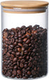 MOLFUJ 960 ML / 32 FL Oz Glass Storage Container - Stackable Clear Decorative Organizer Bottle with Wood Lid
