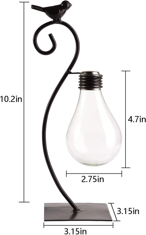 2 Pack Bulb Suwimut Desktop Planter Hydroponics Vase, Plant Propagation Station Planter Vase with Holder, Modern