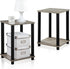 Grey/Black,2-Pack (2-99800GYW) FURINNO Stylish End Table, French Oak