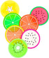 DomeStar Fruit Coaster, 7PCS 3.5" Non Slip Car Coaster, Colorful Silicone Drink Cup Mat