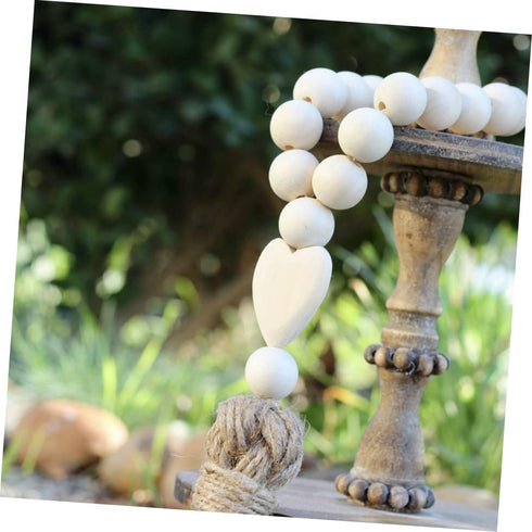 Garneck Wood Bead Garland - Farmhouse Tassels Beads for Rustic Country Decor and Christmas Decoration