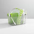 mDesign Clear Plastic Cutlery Storage Organizer Caddy Bin Tote with Handle - Divided Pantry Basket for Forks, Knives,