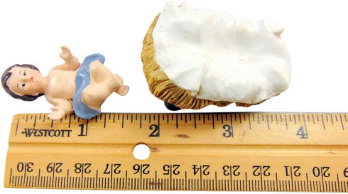 Westmon Works Baby Jesus Figurine with Manger, Small Nativity Statue in a Box, 2 Inch