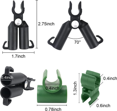 Zwish 50Pieces Adjustable Plant Trellis Connectors - Tomato Plant Cages Accessories for 11mm Plant Stake Connectors