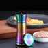 Rainbow Salt and Pepper Shakers, Kyraton Titanium Plating Stainless Steel Grinders, Set of 2