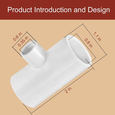 Aopchry 10 Pack Chicken Waterer ABS Tee Fittings. Suitable for Chicken Water Cups, Nipples and Other Poultry Waterers
