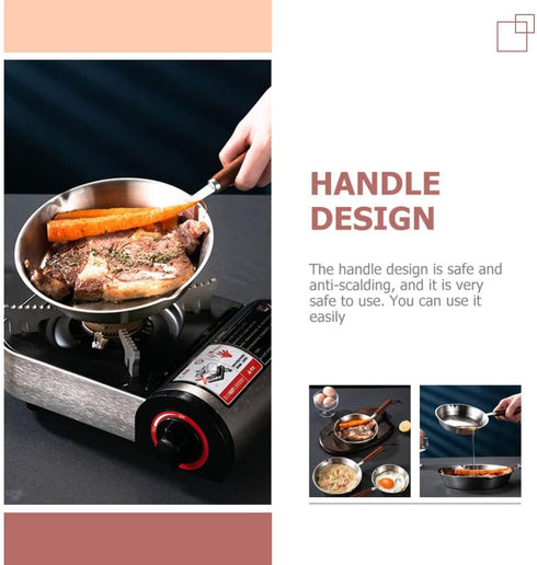 UPKOCH Small Egg Frying Pan, Non Stick Skillet for Mini Omelets, Stainless Steel Pancake Maker (12cm)