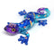 ZOOCRAFT Glass Gecko Figurine, Blue Miniature Hand Blown Lampwork Animal Statue Decor