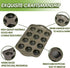 Mini Muffin Pan, 12 Cup with Removable Bottom, Nonstick Cupcake Pans for Baking, Premium Carbon Steel