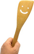 2-Piece 12-Inch Bamboo Smiley Face Wooden Spoons & Spatula, Kitchen Cooking Tools for Nonstick Cookware