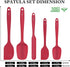 HOTEC Heat Resistant Silicone Rubber Spatula Set - 600? BPA-Free Kitchen Cooking Spatulas, Red Set of 5