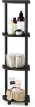 4-Tier Furinno TURN-N-TUBE Corner Shelf, Corner Bookshelf, Display Storage Shelves with Open Shelves, for Organization