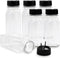 RoyalHouse 6 Pack Plastic Spice Jars, 14 Oz, Clear BPA Free Containers with Black Cap, Made in USA