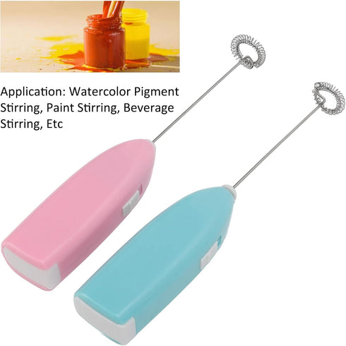 2 Pcs Mini Hand Mixer, High Frequency Motor, One Hand Control, Rustproof Stainless Steel Electric Stirrer for Household