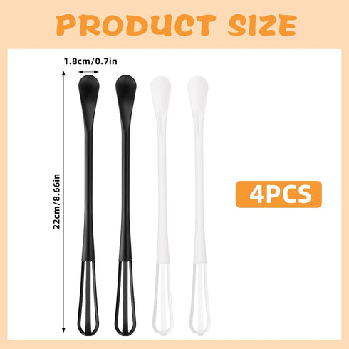 4Pcs Multifunctional Mini Whisk, Small Whisks for Cooking, Beating, and Mixing Sauces