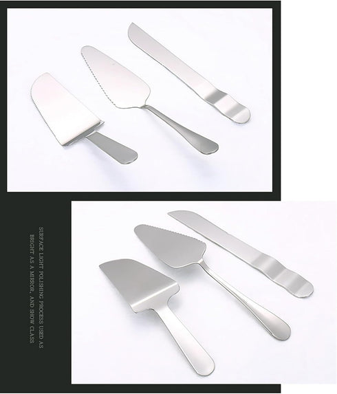 Cake Knife and Server Set - Wedding Stainless Steel Cake Cutting Set, Includes Cake Cutter for Events