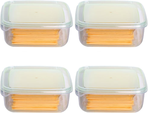 WonLiq 4 Pack - Plastic Cheese Storage Containers with Lid Seal, Keep Cheese