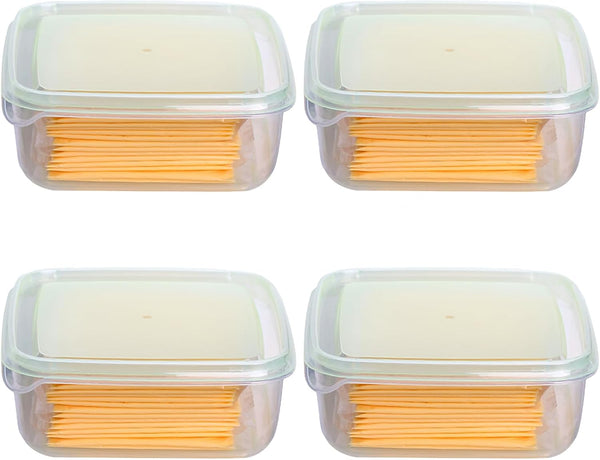 WonLiq 4 Pack - Plastic Cheese Storage Containers with Lid Seal, Keep Cheese