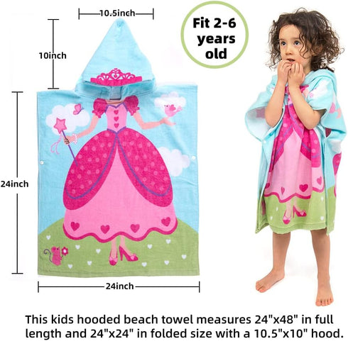 Florica 2 6 24"x 47" Hooded Bath Towels for Girls Kids Toddlers Children to Years Old Cotton Ultra Soft Absorbent