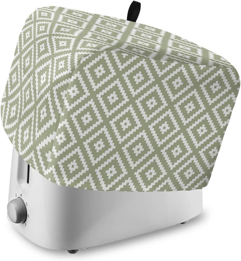 Sage Green Geometric Toaster Cover, 4 Slice Large Kitchen Appliance Covers, Modern Abstract Art Dust Protection