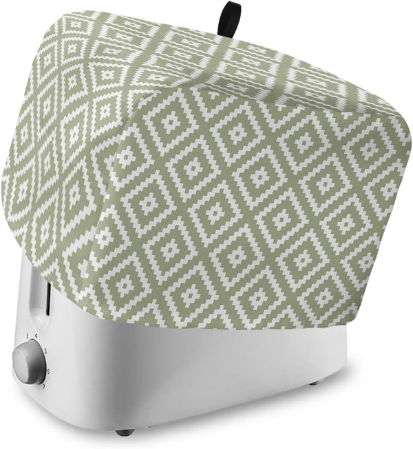 Sage Green Geometric Toaster Cover, 4 Slice Large Kitchen Appliance Covers, Modern Abstract Art Dust Protection