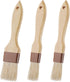 3 Pcs Natural Bristle Pastry Brush Set - Cooking, Food, Butter, and BBQ Brushes for Sauce and Baking