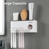 2 iHave Toothbrush Holders Bathroom Decor with Toothpaste Dispenser, Cups Toothbrush Holder Wall Mounted Bathroom