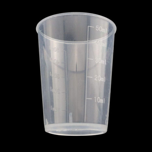 Tegg 30PCS 50ml Clear Plastic Mixing Cups, Graduated Measuring Cups with 50 PCS Wood Craft Sticks