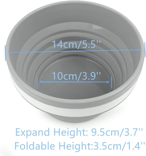 CARTINTS Silicone Collapsible Food Storage Containers with Lids, Ideal for Travel and Camping, 32oz/950ml, Grey