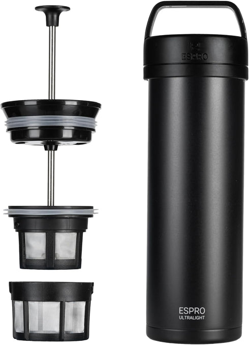 ESPRO P0 Ultralight French Press Coffee Maker for Travel, Vacuum Insulated Stainless