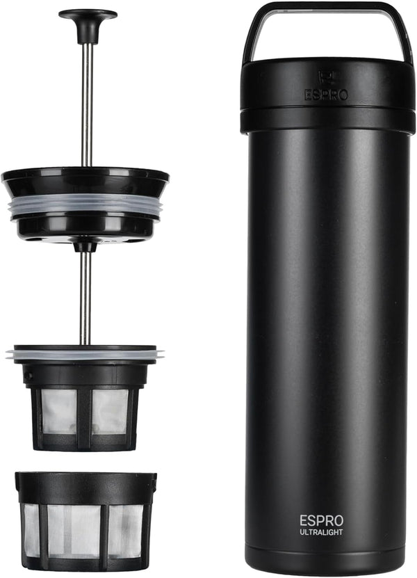 ESPRO P0 Ultralight French Press Coffee Maker for Travel, Vacuum Insulated Stainless